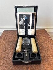 ANTIQUE EARLY VINTAGE CATHOLIC PRIESTS SICK CALL LAST RITES BOX SET Leather INRI picture