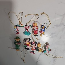 Vintage 1990s Disney Mickey Unlimited Miniature Christmas Ornaments Lot of 9 picture