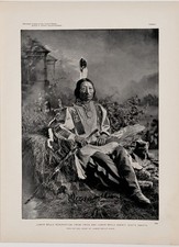 1890 SIOUX INDIAN CHIEF - LOWER BRULE Agency - Printed Photo SOUTH DAKOTA picture