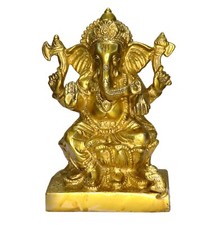 Lord Ganesha Handcrafted Brass Statue Divine Ganpati Idol Sculpture Vastu Decor picture