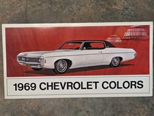Original NOS 1969 CHEVROLET Colors Chart Brochure Camaro Nova Chevelle Corvette picture
