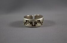 Vintage Hopi Silver Overlay  Ring  Size 8 1/2 picture
