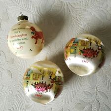 Vintage Satin Christmas Ornament 1985 1989 1990 Lot Of 3  picture