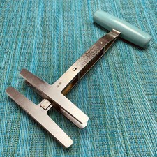 Vtg Foley Spring Load 3 Blade Food Chopper Stainless Steel Turquoise Handle USA picture
