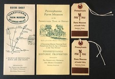 1960s Pennsylvania Farm Museum Brochure LOT 2 Tags Landis Valley Map Tourist Vtg picture