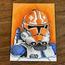 332nd Clone Trooper 2020 Topps Star Wars Holocron SKETCH 1/1 Darren Coburn-James picture