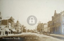 Missoula MT Main St. East Horse & Wagon RPPC Photo Postcard COPY picture