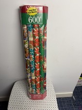 True Vintage 1990’s Christmas Wrapping Paper 8 Rolls NEW NOS Rare Awesome Decor picture