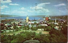 General View Quebec Canada Postcard PM Cancel WOB Note VTG Vintage 1c Stamps picture