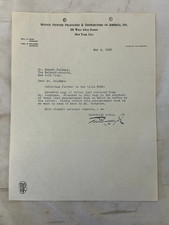 Will Hays Signed Letter to Samuel Goldwyn MGM Hollywood Movie 1933 