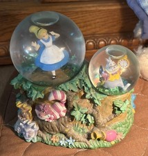 VTG Disney Alice In Wonderland Snow “Waltz In The Flowers “ Globe Music Box picture