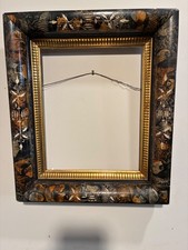 Antique Victorian Deep Well Picture Frame Black Lacquer inlay Gilt Gold 8 x10 picture