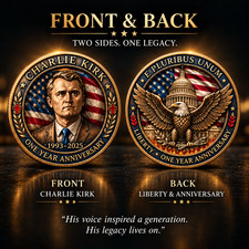 Charlie Kirk 2025 2026 One Year Anniversary Commemorative Coin Keepsake Token picture