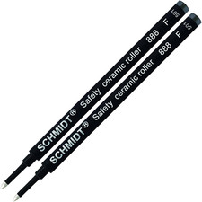 Schmidt German Roller Pen Black Refill Safety Ceramic Roller 888 F 2 Pieces picture