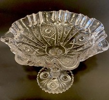 EAPG Imperial Daisy and Button Compote Candy Dish Ruffled Edge 9” MINT picture