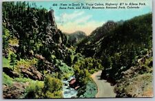 Vtg Colorado CO Vista South St Vrain Canon Highway 7 Allens Park 1940s Postcard picture