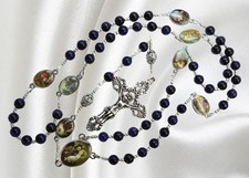 Handmade Catholic Rosary, Chaplet of Devotion to St. Joseph, Purple Tiger Eye picture