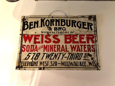 Antique Pre Prohibition Tin Beer Sign 1911-1920 Milw. Wi. picture
