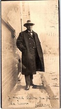 Vintage Postcard 1906 RPPC Gentleman In Overcoat Street Scene Portrait picture