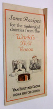 Old 1910's Van Houten's Cocoa Rona Dutch Small Accordion Foldout Recipe Pamphlet picture