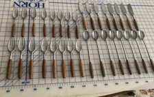 (32 PIECE SET) Dansk Fjord with Iced Tea Spoons Vintage MCM Teak Handle Germany picture