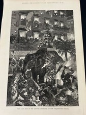 Antique 1879 Engraving Of Romes Carnival Featuring King Pasquino On Elephant picture