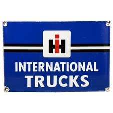 VINTAGE INTERNATIONAL TRUCKS PORCELAIN SIGN IH HARVESTER DEALER FARM TRACTOR picture