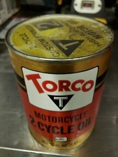 Vintage Torco Racing High Performance full Cardboard Oil Can Motorcycycle T2 picture