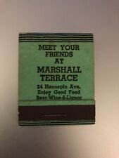 Meet Your Friends at Marshall Terrace Vintage Matchbook Travel Souvenir picture