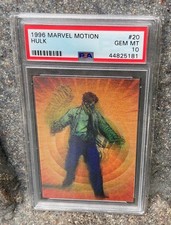 π 1996 Marvel motion HULK #20 Lenticular wiggle ULTRA RARE card PSA 10π POP 1 picture