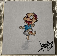2022 KICKSTRADOMIS Rugrats Zombie Tommy Pickles 9.5x11 Original Art Sketch 1/1 picture