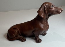 Red Mill MFG Dachshund Figurine / Resin / Dog / Brown / #374 / Vintage picture