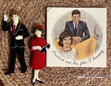 RARE VINTAGE SET John F. Kennedy & Jackie Christmas Ornaments & Ceramic Tile picture
