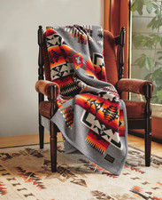 Pendleton Beaver State Chief Joseph Robe Blanket NWT 64x80 Teal Wool/Cotton USA picture