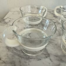 Vintage Set Of 4 Bodum Demitasse 2.5 oz Espresso Cups, White Handles picture