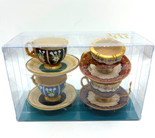 The Met Collection Set of Four Hand-Painted Cast Resin Mini Teacups NIB picture