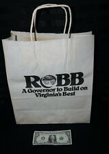 Charles Robb for Governor vintage 1980s Political Ad Paper Carry Bag picture