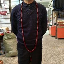 15mm*108pc Beads Natural Wood Shaolin Temple Buddha Prayer Beads Necklace Amulet picture
