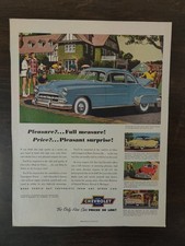 Vintage Chevrolet 1950 Blue Sport Coupe Full Page Original Ad picture