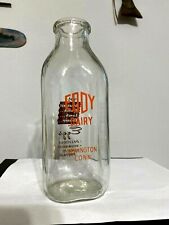 Vintage Square Quart Milk Bottle - Eddy Dairy, Newington, Conneticut picture