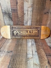 RARE PENDLETON WOOLEN MILLS Store Display Wood Skateboard Sign Display Man Cave picture