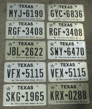 Texas License Plate Lot of 10 - The Lone Star State Some Matching Set TX Tags picture