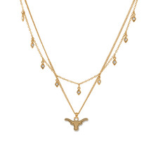 Texas Longhorns, Licensed University Emblem Cory Necklace, 18K gold plated picture