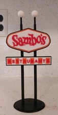 1960s Sambo's Restaurant Miniature Sign Diorama Display Replica. 8.5