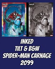 Topps Marvel Collect Inked Spider-Man & Carnage 2099 SR Color Tilt + B&W Card picture