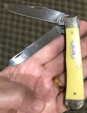 2004 Case XX USA 3254 CV Yellow Delrin Large Size Trapper Pocket Knife  picture