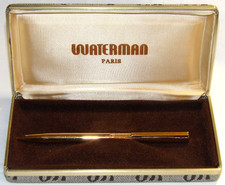 VINTAGE WATERMAN PARIS GOLD PLATED BALLPOINT PEN WITH BOX PLAQUE OR G FRANCE picture