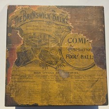 Rare Antique 1909 Brunswick Balke Collander Billiard Ball Set Wood Original Box picture