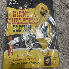 Vintage Giant Qualatex Clown Balloon with Store Display 8.5