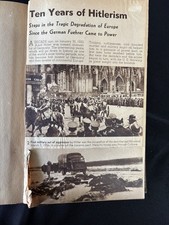 Vintage WWII Scrapbook 1940s Newspaper Clippings Hitler Roosevelt War Maps picture